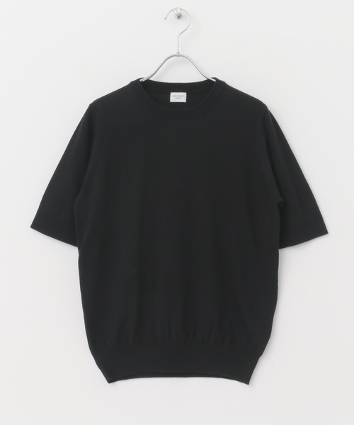 新品タグ付◉ DOORS ハイツイストコットンハーフスリーブニット　ブラック URBAN RESEARCH DOORS（アーバンリサーチドアーズ） ニット セーター