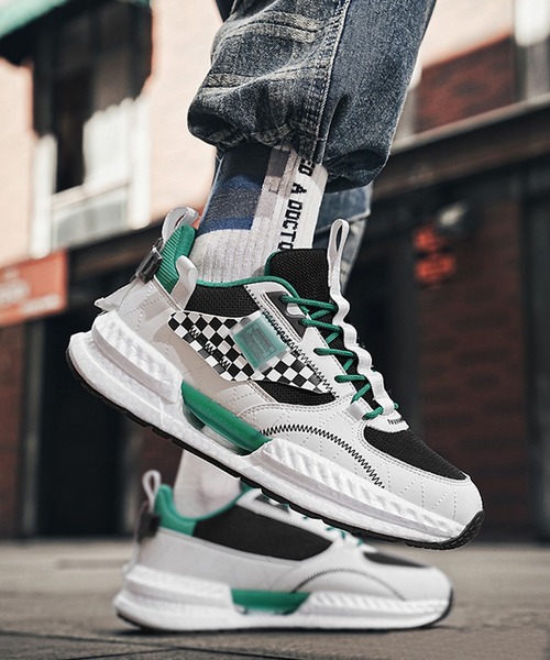 スニーカー 「HOOK」配色厚底ダッドスニーカー メンズ レディース