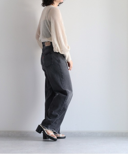 cepo（セポ） カーディガン メッシュニット リボンボレロカーディガン
