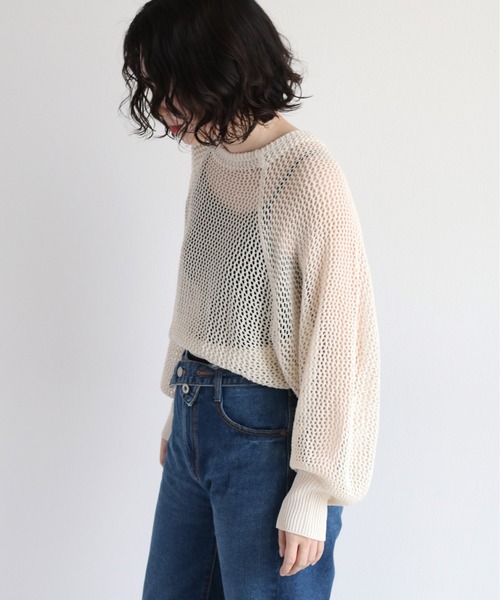 cepo（セポ） カーディガン メッシュニット リボンボレロカーディガン