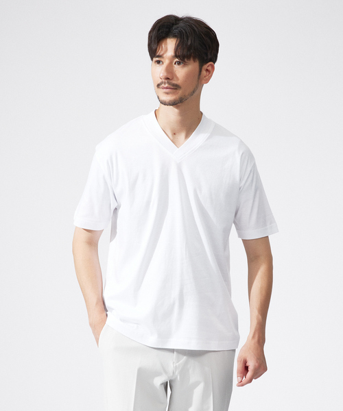 ABAHOUSE（アバハウス） tシャツ 「コンパクトスーピマ」スムース V