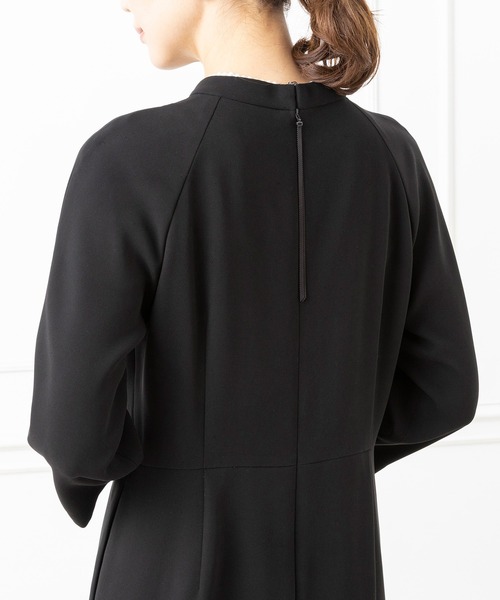 エポカ●美品●セットアップ ノーカラージャケット/フレアワンピース 日本製 M Flolia（フロリア） セットアップ バイカラーラインノーカラー