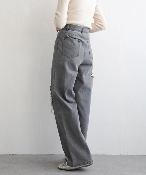 VENCE EXCHANGE ジーンズ デニム デニムパンツ ダメージワイドデニム