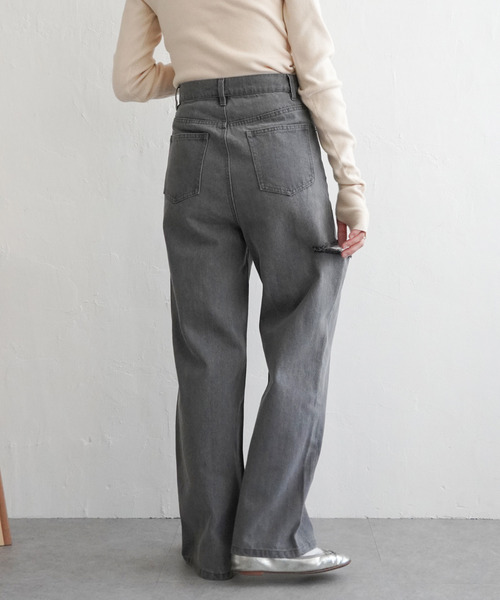 VENCE EXCHANGE ワイドパンツ ジーンズ デニム デニムパンツ ダメージ