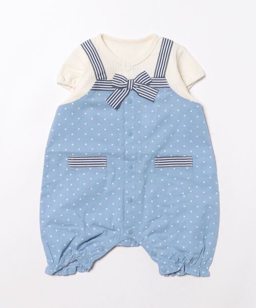 kids zoo（キッズズー） ベビー服 ロンパース 無地・ドット柄マリン