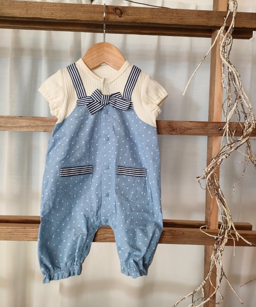 kids zoo（キッズズー） ベビー服 ロンパース 無地・ドット柄マリン