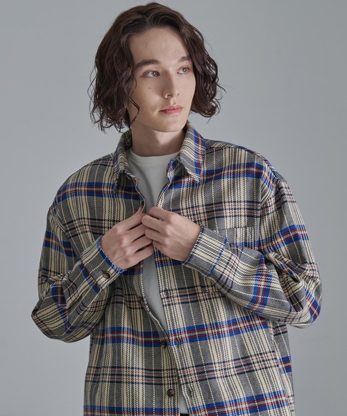 Revo. シャツ 「Revo.」ヘビーウェイトチェックロングスリーブシャツ
