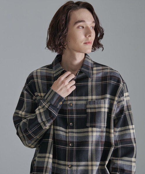 Revo. シャツ 「Revo.」ヘビーウェイトチェックロングスリーブ