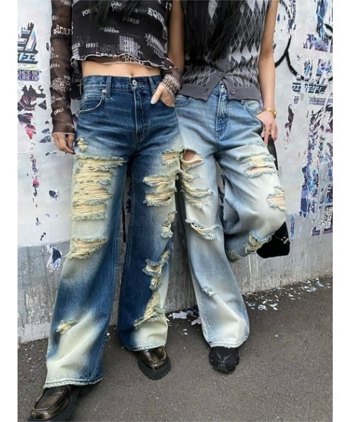 LAGUA GEM レディース デニム LAGUA GEM ジーンズ デニム デニムパンツ BASIC WASH LOOSEY