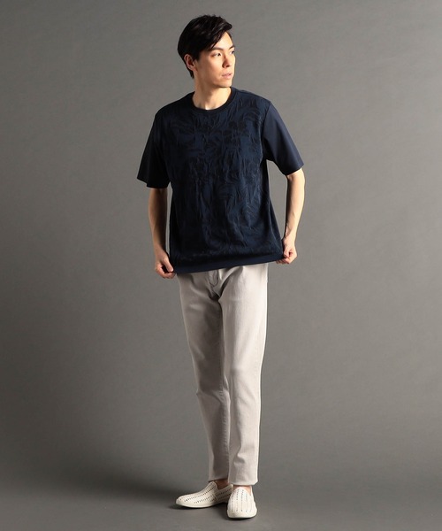 ムッシュニコル（MONSIEUR NICOLE）/パネルニット 半袖Tシャツ MONSIEUR NICOLE（ムッシュニコル） tシャツ パネルニット 半袖Tシャツ