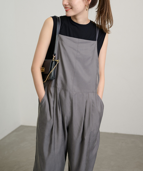 フレームワーク　キュプラツイルキャミサロペットグレー38 フレームワークキュプラツイルキャミサロペット