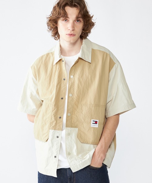 TOMMY HILFIGER シャツ スケートフィットカラーブロックシャ