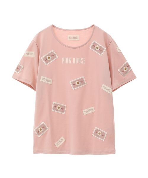 PINK HOUSE tシャツ ひな菊ワッペン使いカットソー レディース