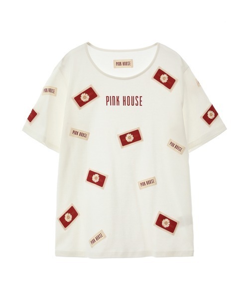ピンクハウス　ワッペン　くま　クマ　Tシャツ　カットソー　ピクニック　新品 ピンクハウス ワッペン くま クマ Tシャツ カットソー