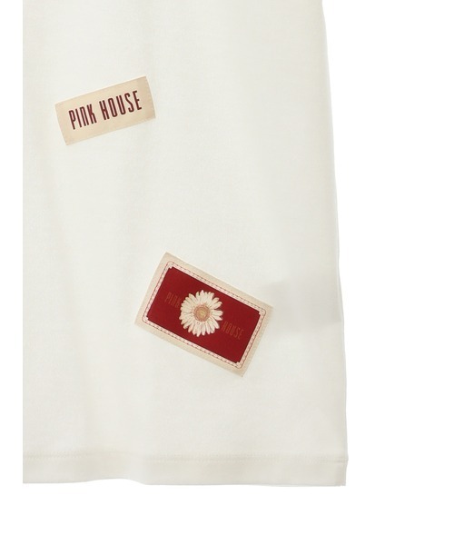 PINK HOUSE tシャツ ひな菊ワッペン使いカットソー レディース