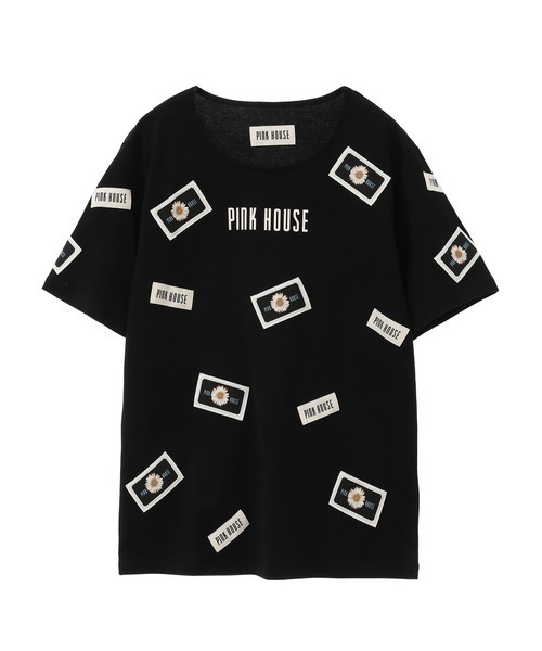 PINK HOUSE tシャツ ひな菊ワッペン使いカットソー レディース