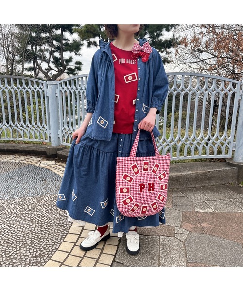 美品✨ピンクハウス ワッペン使い ポロシャツ セーラーカラー ひなぎく チェリー 美品✨ピンクハウス ワッペン使い ポロシャツ セーラーカラー