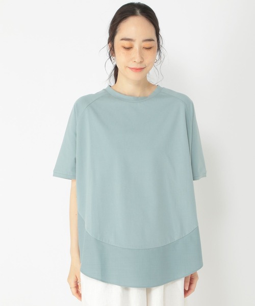 studio CLIP tシャツ コットンラウンドヘムTシャツ レディース