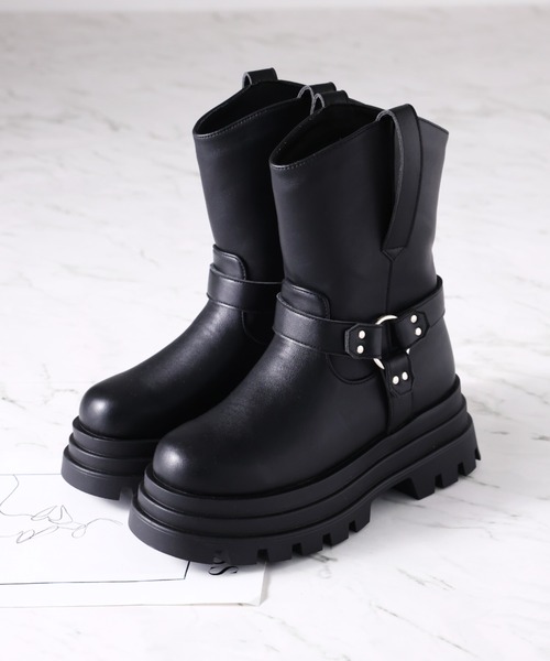 新品！VIVIEN PRODUCED BY VIVIEN DIV定価39900 VIVIAN ブーツ 厚底リングハーネスエンジニアブーツ ZOZOTOWN+