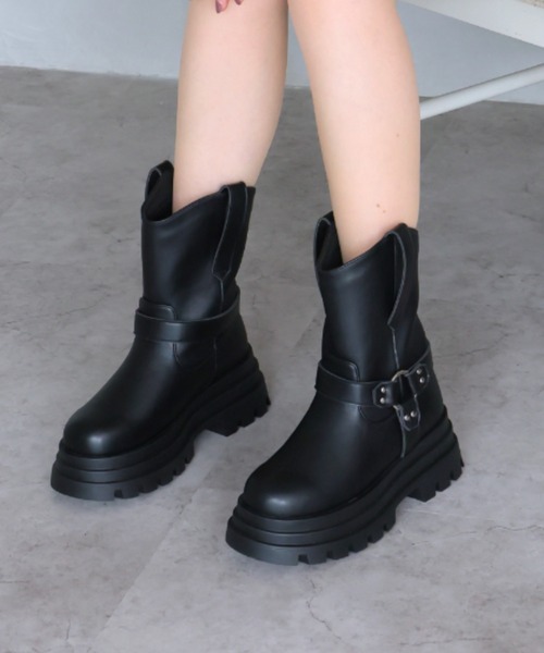 VIVIAN（ヴィヴィアン） ブーツ 厚底リングハーネスエンジニアブーツ