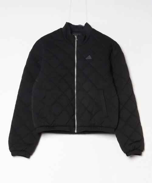 adidas　黒キルティングジャケット レディース　L　アディダス　ゴルフウェア adidas コート アウター GO-TO 撥水 フルジップ ショート丈