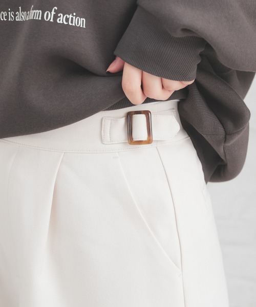Honeys パンツ 脇ベルト付ショートパンツ レディース : ZOZOTOWN