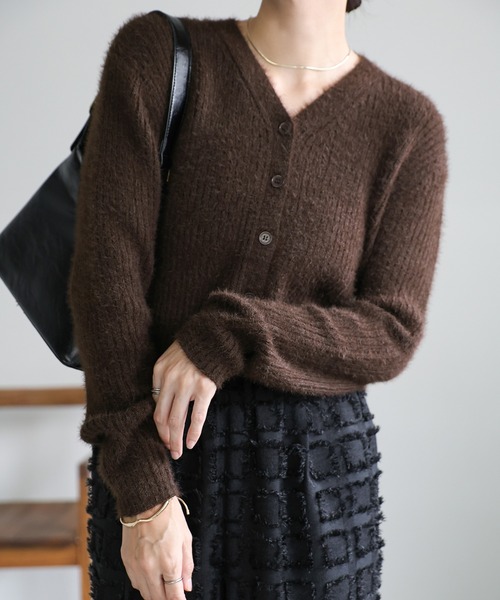 select MOCA（セレクトモカ） カーディガン Vネックシャギーリブ