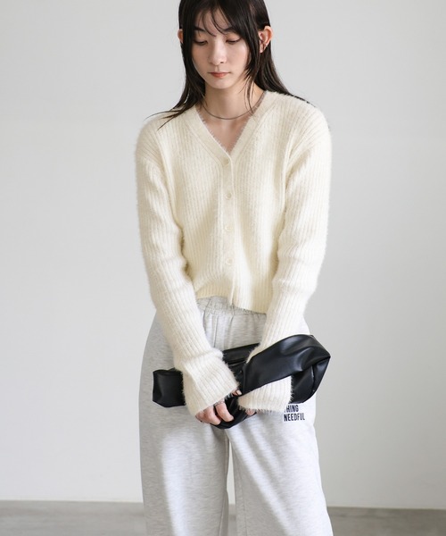 select MOCA（セレクトモカ） カーディガン Vネックシャギーリブ