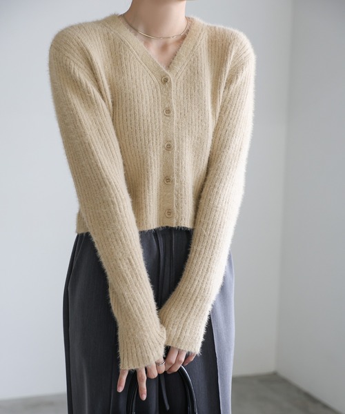 select MOCA（セレクトモカ） カーディガン Vネックシャギーリブ