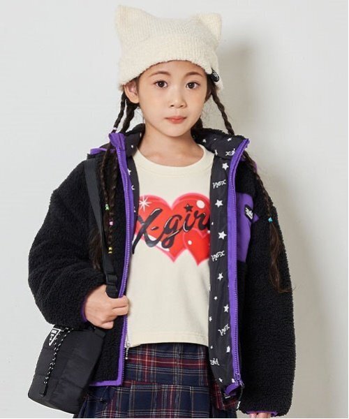 女の子子供服120~130cm27着まとめ売り☆。.:＊・゜アウターあり X-girl Stages ブルゾン アウター フラッフィーブルゾン キッズ
