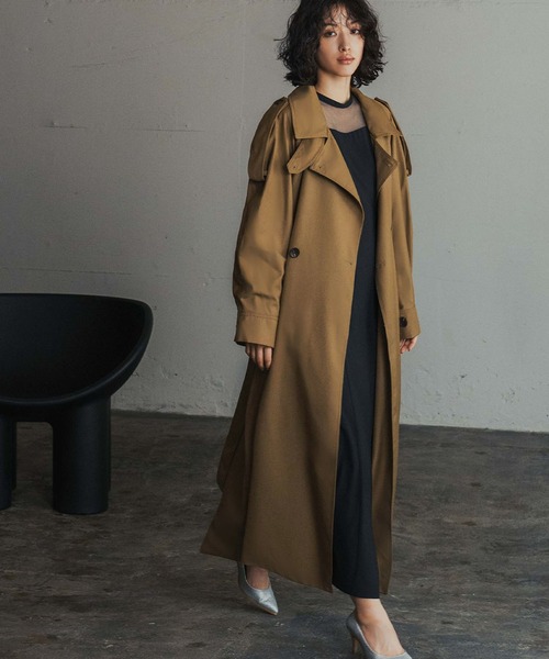 3/9までSALE★卒業・入学式に★23区Ｓサイズ 【ネイビートレンチコート】 GIRL DRESS FOR NOW トレンチコート コート オーバーサイズ