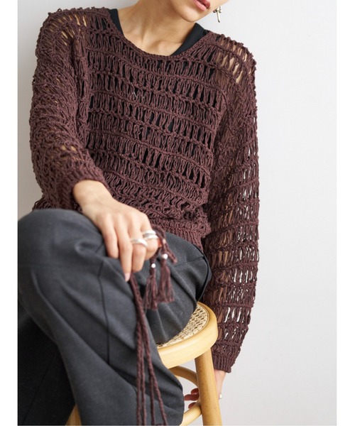 YENN / クロッシェニットプルオーバー YENN ニット セーター クロシェニットプルオーバー レディース