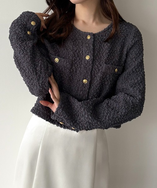 DONDUP 売れ筋商品|||ドンダップ Tシャツ トップス レディース Tops Brown mipiarl tシャツ ぽこぽこ金ボタントップス(薄手、裏地なし
