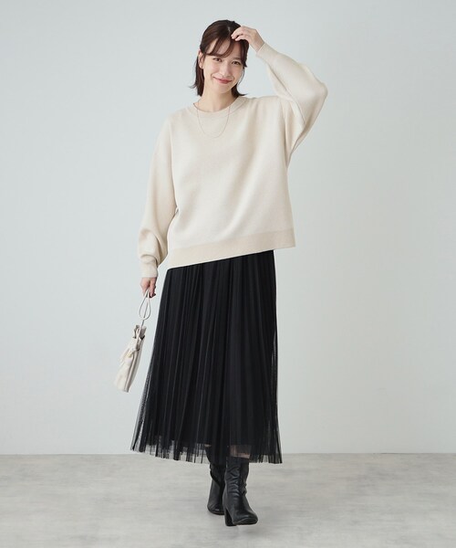 SHOO・LA・RUE ニット セーター 「洗える/S-LL」シンプルながら華やか