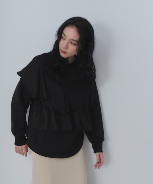 Shelly island（シェリーアイランド） トレーナー スウェット サテン