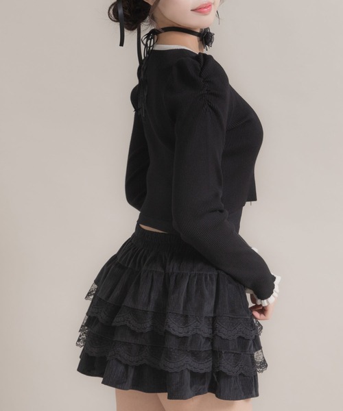 ⭐d.i.a. コーデュロイラビットファー付きミニスカート⭐サイズS⭐ devirock（デビロック） スカート ラップスカート風 コーデュロイ