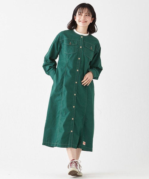 KRIFF MAYER Lady's Collection シャツワンピース ノーカラーシャツ