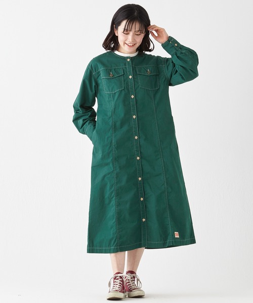 KRIFF MAYER Lady's Collection シャツワンピース ノーカラーシャツ