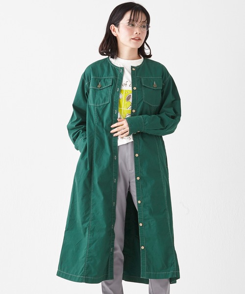 KRIFF MAYER Lady's Collection シャツワンピース ノーカラーシャツ