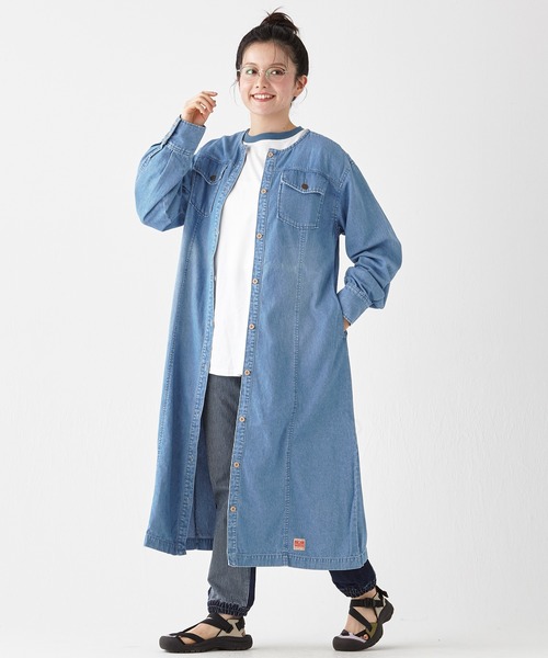 KRIFF MAYER Lady's Collection シャツワンピース ノーカラーシャツ