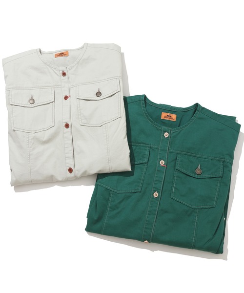 KRIFF MAYER Lady's Collection シャツワンピース ノーカラーシャツ