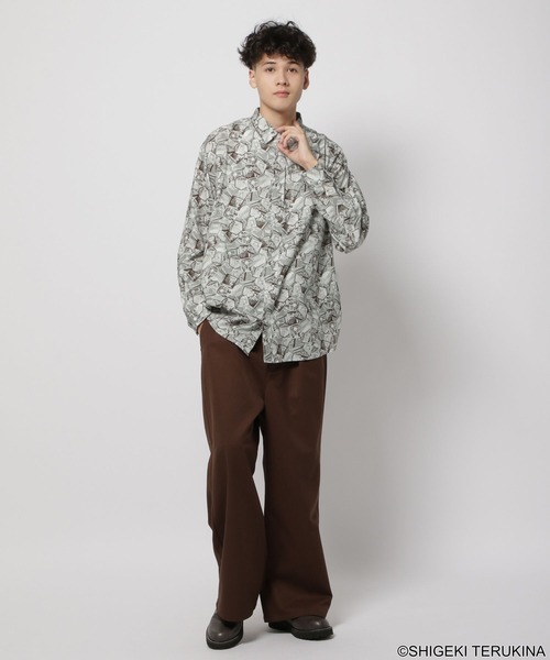 niko and… シャツ 「Shigeki Terukina」コラボ総柄シャツ メンズ