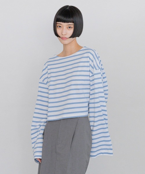 tシャツ バックヘムボーダーＴ／ＬＳ　 320007 レディース