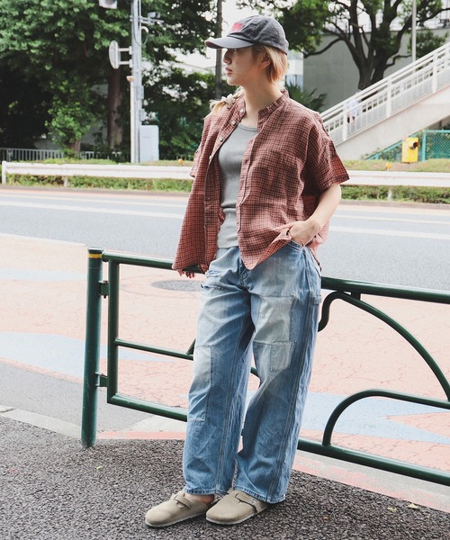 BEAMS BOYリネンチェックショートスリーブシャツ　美品 BEAMS BOY（ビームス ボーイ）リネン チェック ショートスリーブ
