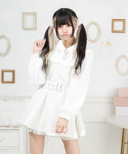 Pal elfy ワンピース リボンレースツイードコンビネゾン/もえにゃ