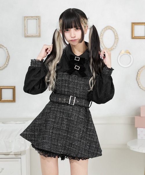 Pal elfy ワンピース リボンレースツイードコンビネゾン/もえにゃ