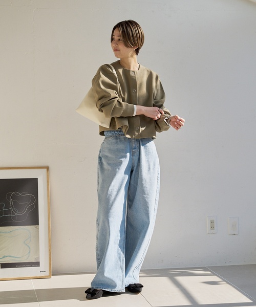 LE TALON シューズ ポインテッドプレートリボンフラット