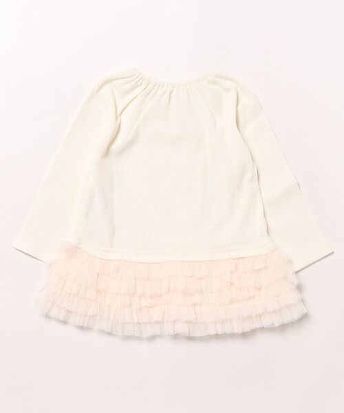 【新品未使用】フリル付き 長袖 80cm kids zoo（キッズズー） tシャツ 裾チュールフリル付き長袖Tシャツ