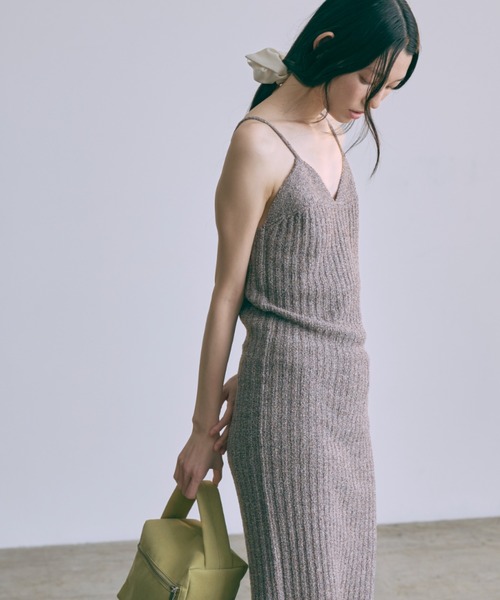 EN NEUME ワンピース 「Set Up」Melange Ribbed Knit Dress