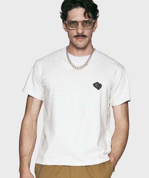 CRIMIE クライミー TWO HEART WAPPEN T SHIRT メンズ Tシャツ 半袖 ワッペン ワンポイント 送料無料 ストリート atftps CRIMIE（クライミー） tシャツ TWO HEART WAPPEN T SHIRT メンズ